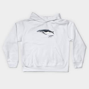 Humpback whale mother and baby whale Kids Hoodie